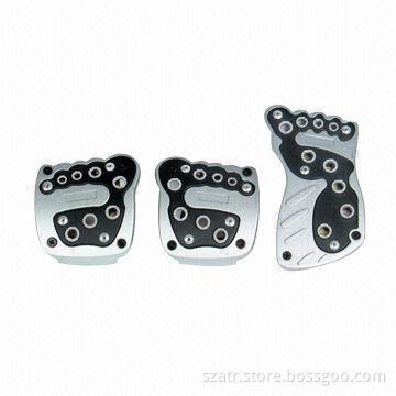 Car Pedal Pads, Made of Plastic or Aluminum Alloy, Non-slip Design